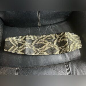 Gold and Black Geometric Design Cummerbund with Adjustable Belt